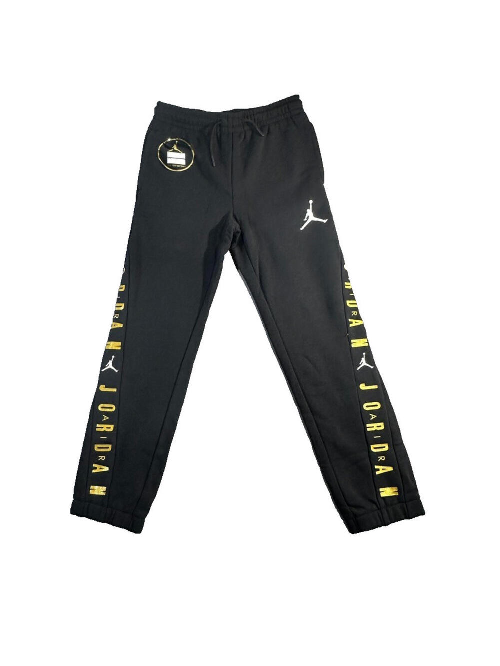 Jordan sweatpants Girls Medium -  Black with Gold NWT